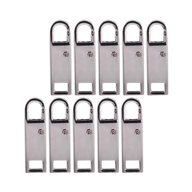 10 Pcs Detachable Zipper Puller Zinc Alloy Labels Clothes Extension Replacement