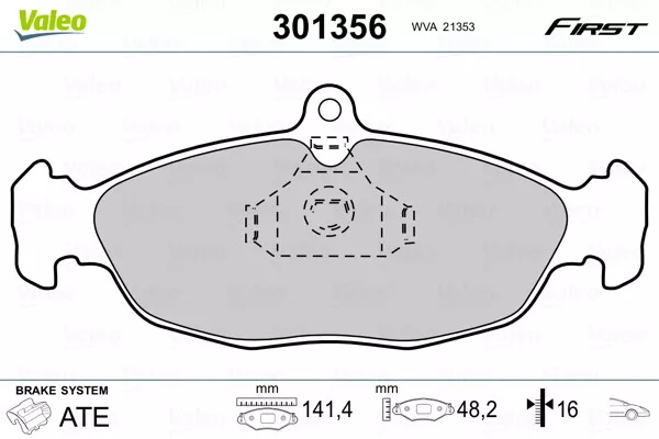 301356 VALEO Kit pastiglie freno, Freno a disco per ,CHEVROLET,DAEWOO,HOLDEN,JAG