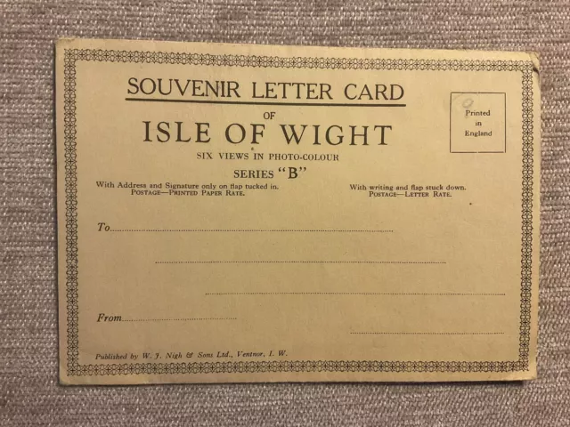 Vintage Souvenir Letter Card - Isle of Wight