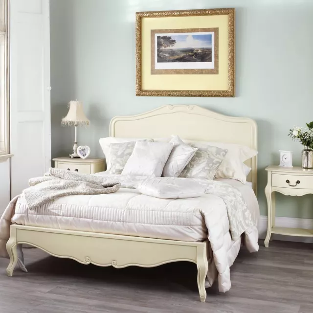 Juliette Shabby Chic Champagne 5FT King size Bed, Cream French bed frame QUALITY