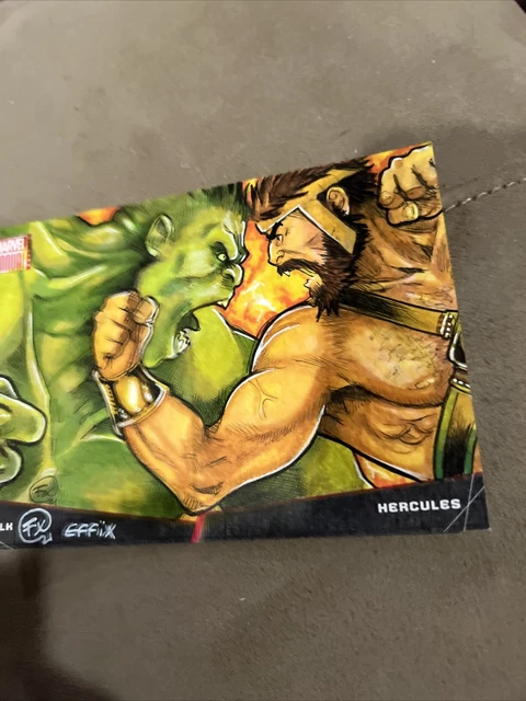 2021 UD marvel annual battle book sketch hulk vs hercules effix 1/1 3