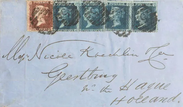 Groß Britannien. Umschlag Yvert 10,11 (4) . 1867. 1 P Karminrot Und 2 Blau,Bund