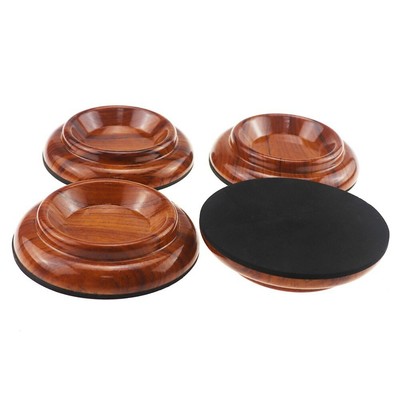 Dilwe Patins de Piano Droit 4pcs Patins Ronds en Bois Accessoire pour Piano Droit 