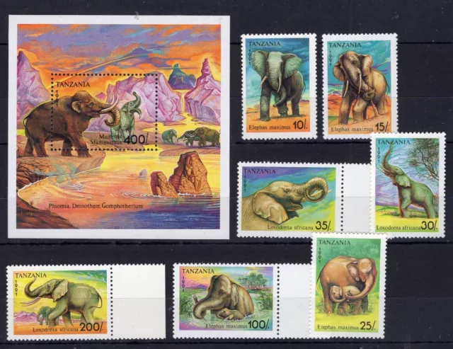 Tanzania - Elephants - Fauna - timbres - stamps  - MNH** Z12