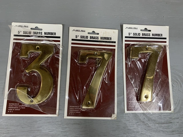 Nuevo De Colección Casa de Latón Sólido Números 3,7,7 Marca Marco Polo