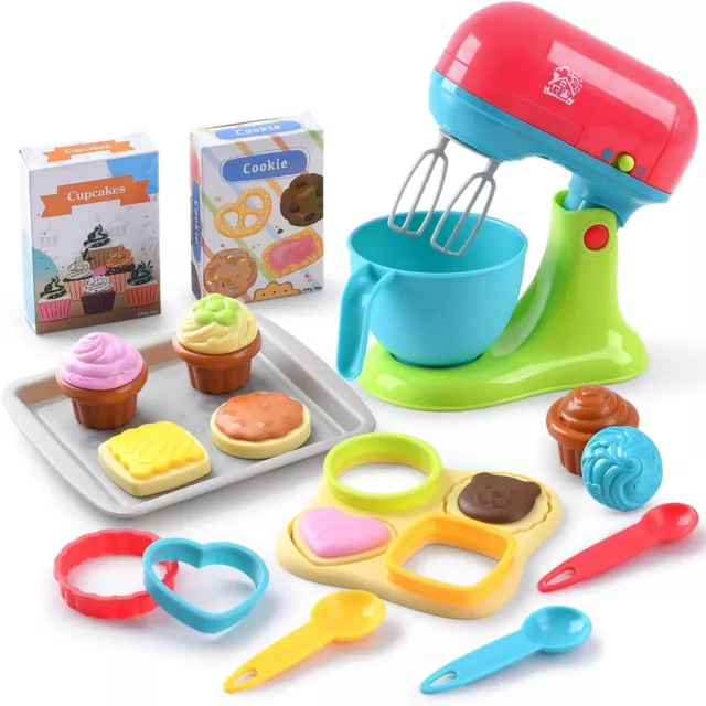 PLAY Food Baking Set Kids Toddlers Kitchen Mixer Toy Playset Pretend Play Fake