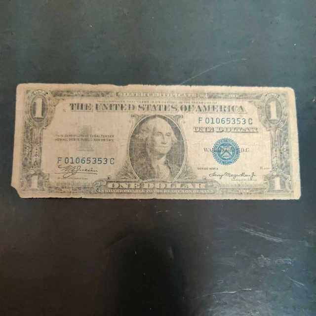 1935A series $1  currency  Silver Certificate   N B  Block  1935 A    RARE  RARE