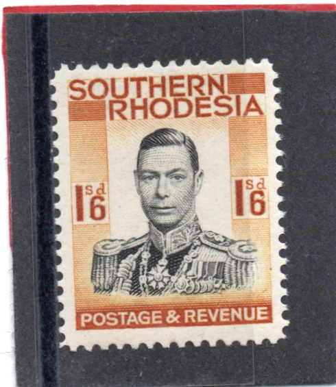 Southern Rhodesia GV1 1937 1s.6d. black & orange-yellow sg 49 NHM