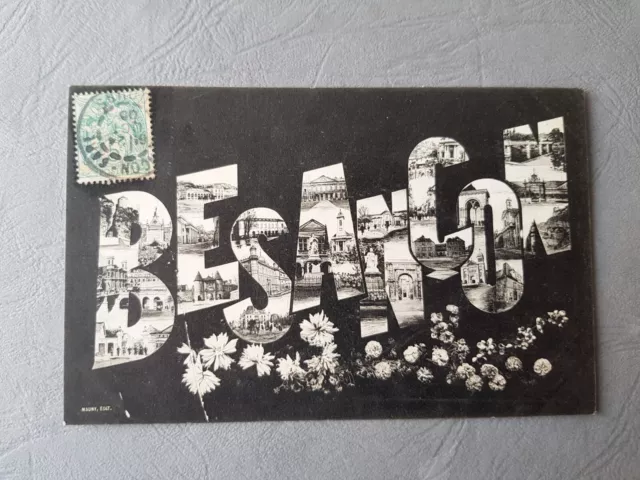 CPA / Carte postale ancienne - BESANCON - vues + fleurs (25)