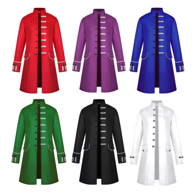 Men Tuxedo Coats Medieval Steampunk Victorian Vintage Jacket Halloween Costume