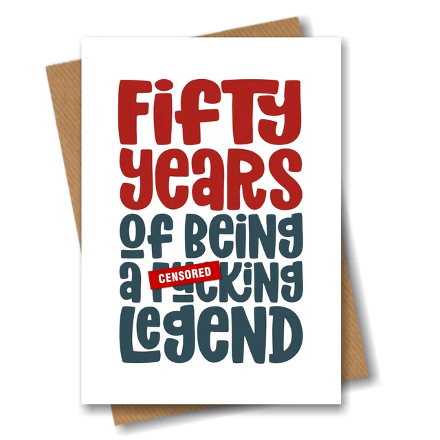 Personalised FUNNY 50th BIRTHDAY CARD Rude Adult Joke Men Son Dad