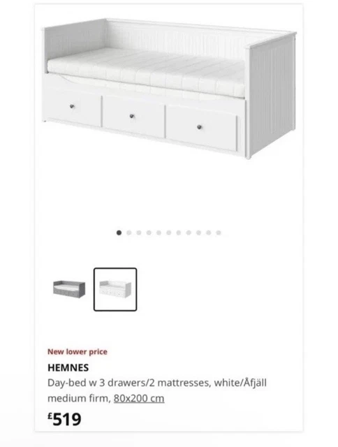 IKEA HEMNES DAYBED 3 Drawers CHECK DESC FOR MATTRESS INFO £106.45 ...