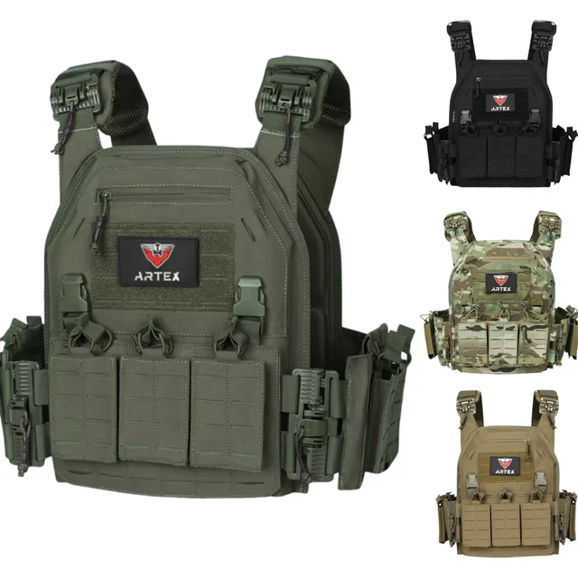 USMC ARMY TACTICAL ASSAULT COMBAT MARINES GILET + POCHES + HOLSTER AIRSOFT OLIVE