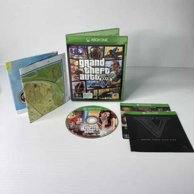 Grand Theft Auto V GTA 5 for Mocrosoft XBOX 360 Complete w/ Map Good  Condition