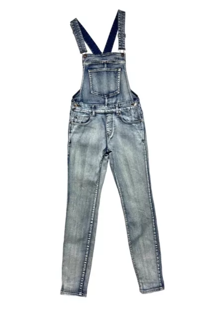 Dr Denim Ira Skinny Overall Jeans Dungarees in Blue Stone Light Wash Size 28/30 2