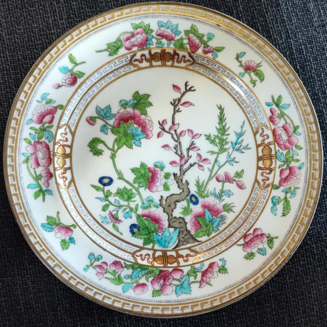 Royal Doulton Dinnerware Dresden Indian Tree Luncheon Dinner Plate 9” Gold Pink
