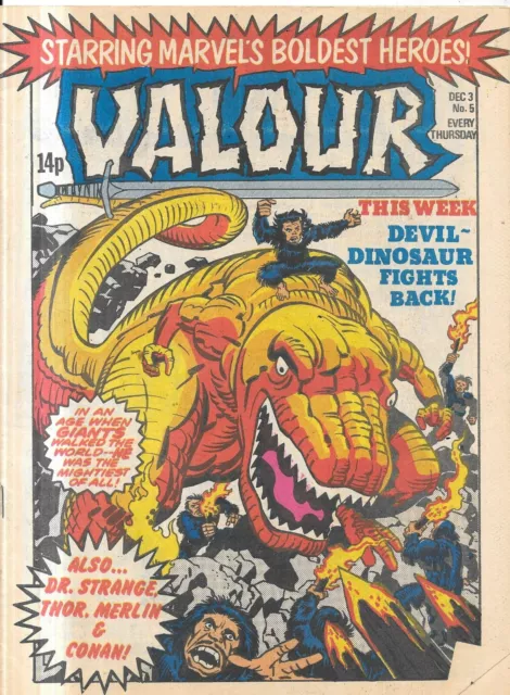 vintage Marvel Valour comic No 5 Dec 3rd 1980 Conan Dr Strange Thor
