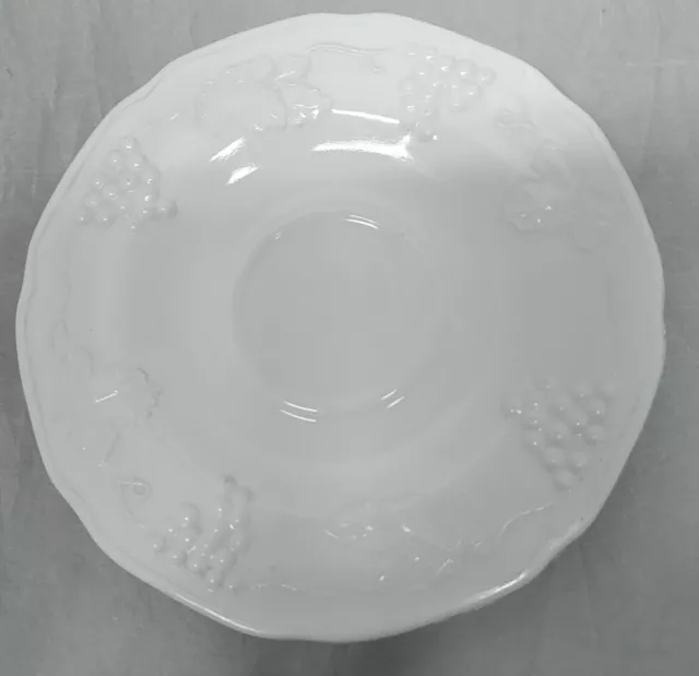Vintage White Milk Glass Saucer Plate Grape 6” Retro Replacement