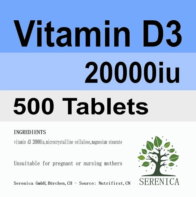 Vitamin D3 20000iu High Strength x 500 Tablets