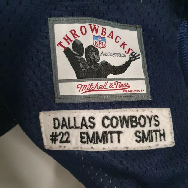 NFL Dallas Cowboys #22 Emmit Smith Vintage Mitchell & Ness Throwback Authentics 3