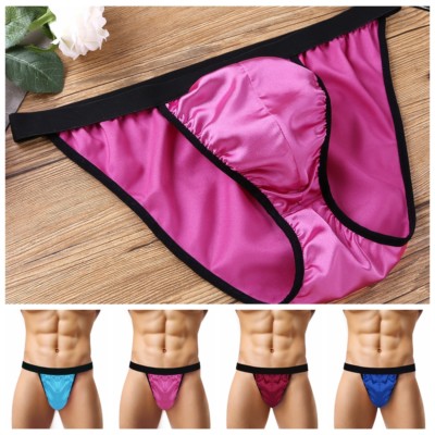 Choomomo Mens Satin Frilly Open Front Sissy Panties Bikini Crossdress Lingerie Thongs 
