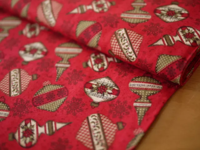 Clothworks Tela Patchwork, Weihnachtsstoff, Christmas Deseos, Bolas