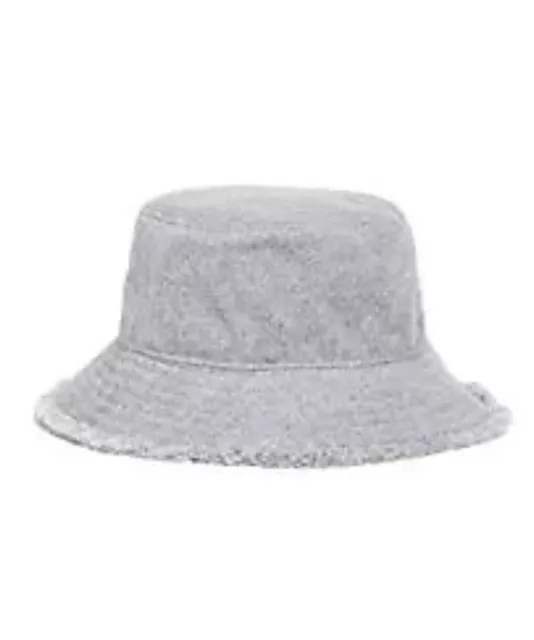 Hat Attack frayed edge bucket hat In Light Grey NWT