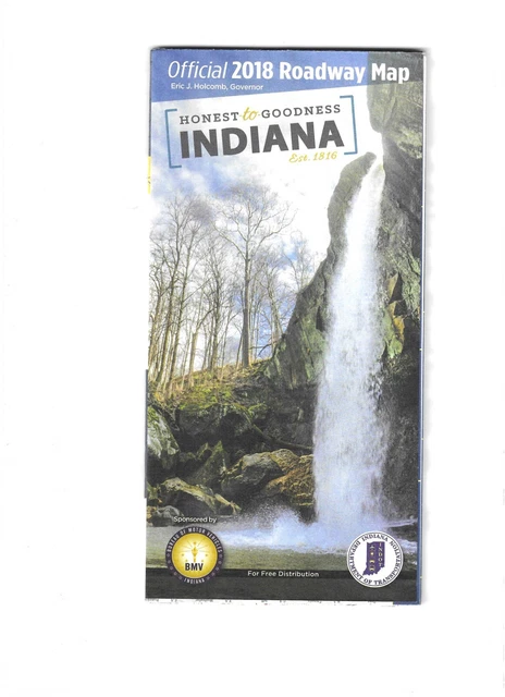 US Bundesstaat INDIANA  Road Map Faltkarte USA Amerika
