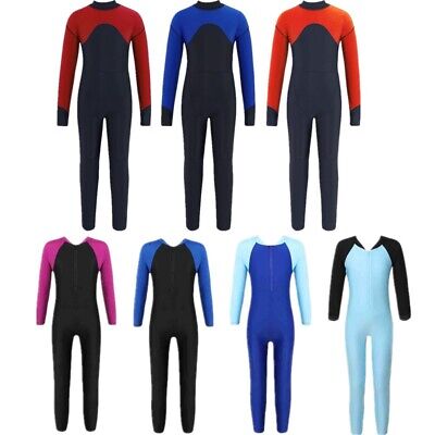 Boys Girls Long Sleeve Swimsuit UV Sun Protection Wetsuit Diving Suit Beachwear