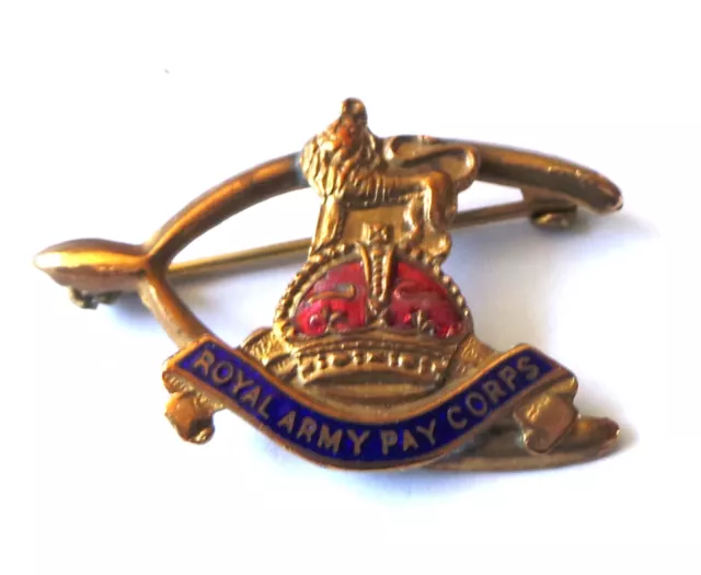 Ww1 / Wwi Military Enamel The Royal Army Pay Corps Sweetheart Brooch