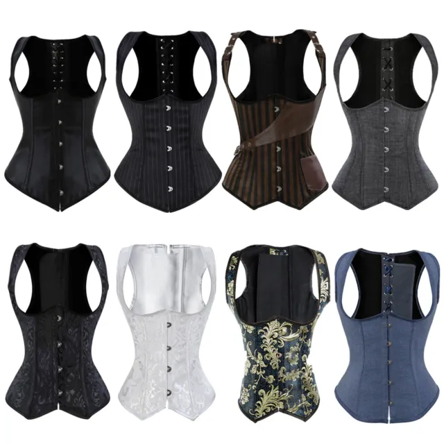 Women's Corset Sexy Boned Bustier Top Vest Underbust Lace up Body Shaper S-6XL