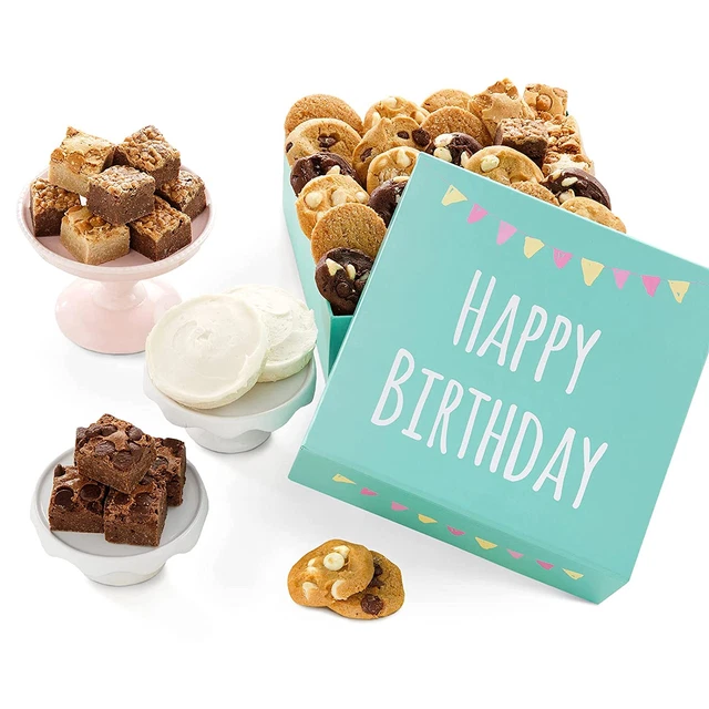- Birthday Bites Cookie Box, Assorted with 18 Nibblers Bite-Sized Cookies, 18 Br