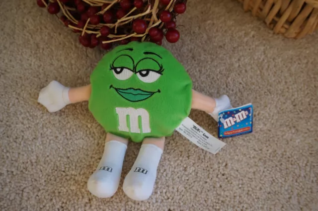 PLUSH M&Ms World 7" GREEN Talking Plush Toy Girl DOLL Figure