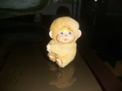 VINTAGE a clip MONCHHICHI Chic a Boo KIKI SCIMMIA Hugger AGGRAPPATO per la presa 1970s 