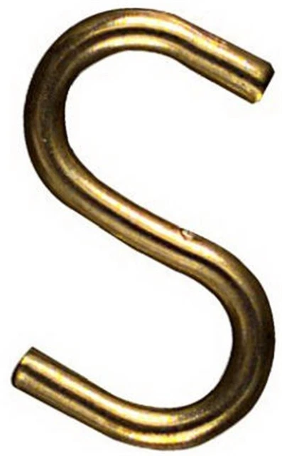 National Hardware Gold Solid Brass 1 in. L Open S-Hook 1 pk (Pack of 10)