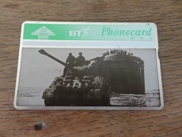 BRITISH TELECOM PHONECARD BT D Day tank Rare 20 Units COLLECTABLE unused