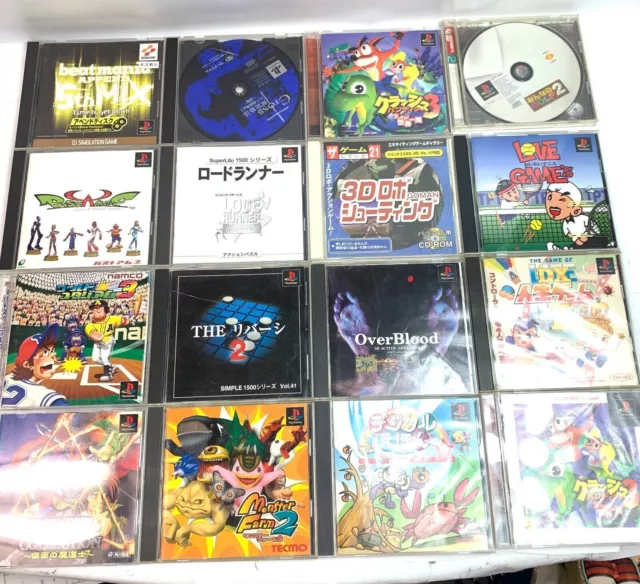 LOT OF 12 SONY Play Station 1 JAPANESE GAME A CRUSH BEATMANIA LODE RUNNER MONSTE