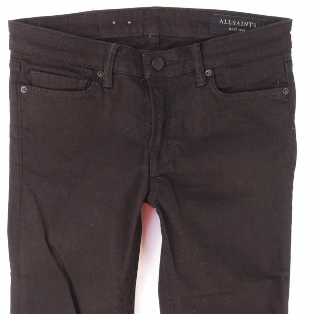Womens AllSaints MAST Slim Skinny Stretch Black Jeans W28 L30 US Size 4