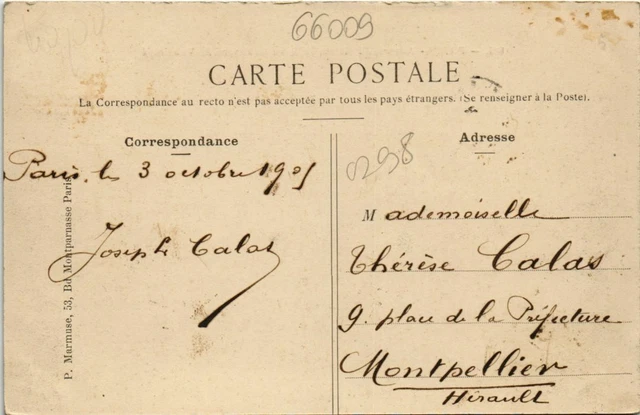 CPA PARIS 15th Avenue du Maine, take from Boulevard de Vaugirard (66009) 2