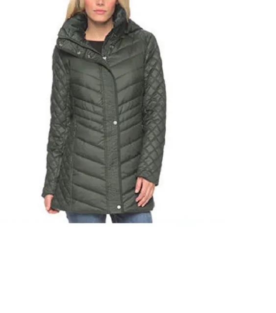 Marc New York by Andrew Marc Women's Quilted Hooded Jacket Olive