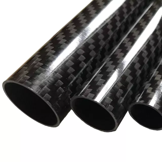 (1) Carbon Fiber Tube - 14mm x 12mm x 500mm - 3K Roll Wrapped 100% Carbon...