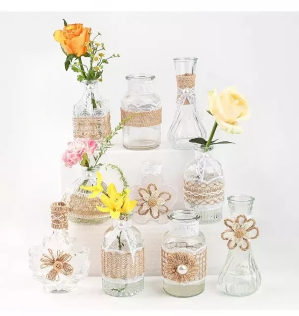 Shanranplus Bud Vases in Bulk 10 Glass Vases for Centerpieces For Wedding