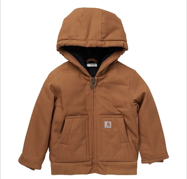 NWOT Carhartt Boys XS Size 6 Lined Insulated Full Zip Hooded Coat Jacket