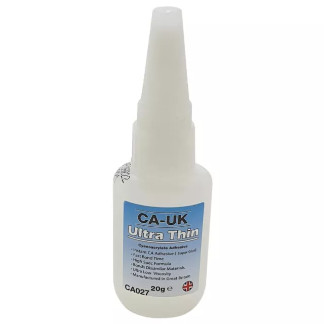 CA-UK CA027 Ultra Mince Cyanoacrylate Super Colle, Mèche Bond - 20g