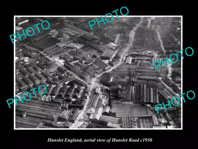 OLD LARGE HISTORIC PHOTO OF HUNSLET ENGLAND AERIAL VIEW OF HUNSLET ROAD c1930 1