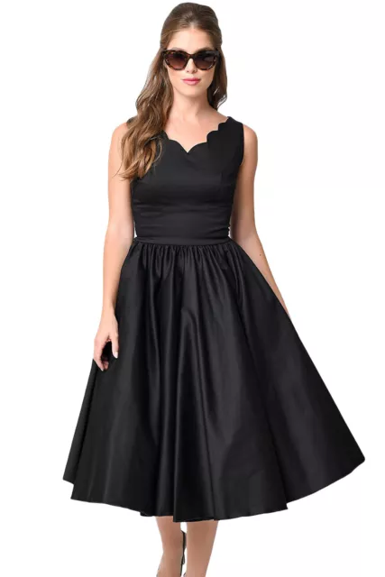 Abito Scollo Gonna Top Ballo Cocktail Cerimonia Party Sera Vintage Swing Dress M