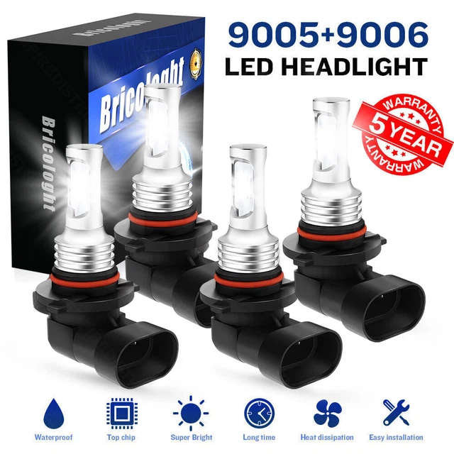 9006 Kit De Faros Delanteros Para Luz Alta Y Baja Bobillas Auto Led