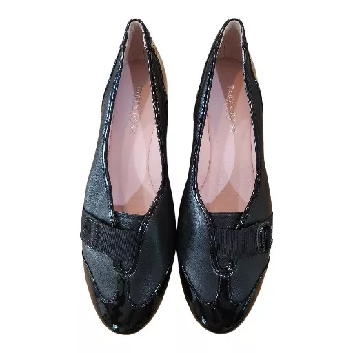 NEW Womens Taryn Rose Platz Traveler Black Leather Wedge Shoes Size 8.5 3