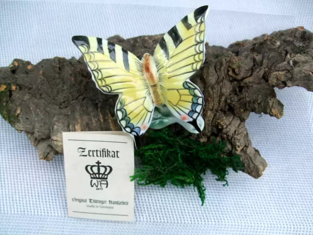 Wagner & Apel  Porzellan Original Thüringer Handarbeit Schmetterling Zertifikat