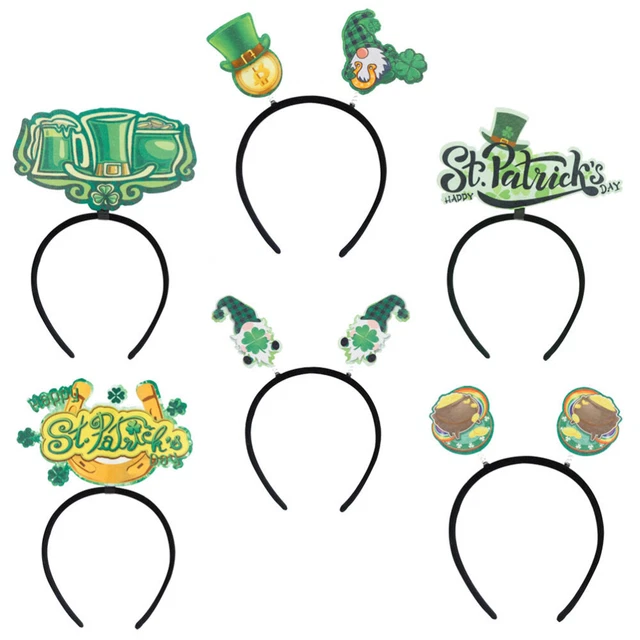 Diadema de papel trébol diadema Patrick's Day neumáticos para el cabello decoración